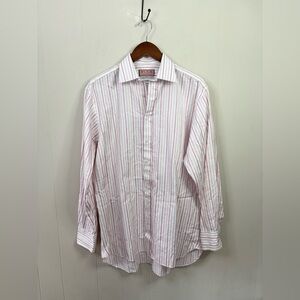 PINK Thomas Pink striped button down shirt size 16 34.5